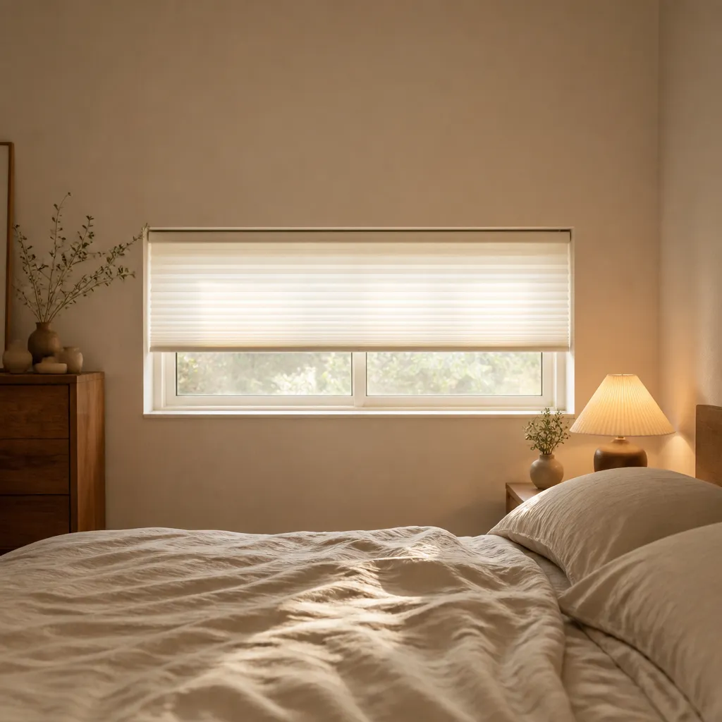 작은창커튼 완성된 창가 모습