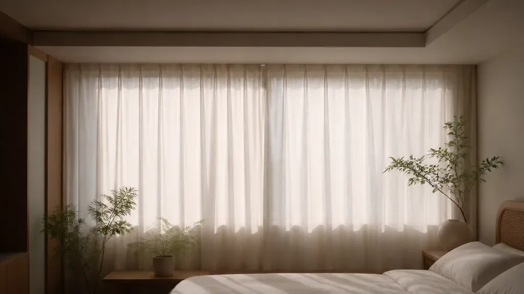 방한커튼이 필요할 때의 창가 모습