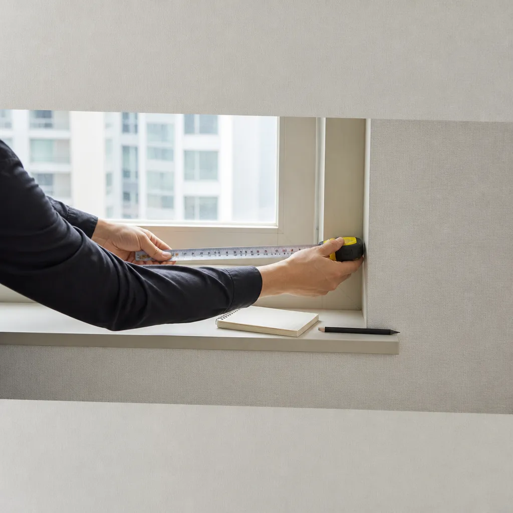 신축아파트 블라인드 완성된 창가 모습