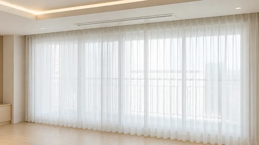 전동커튼이 필요할 때의 창가 모습