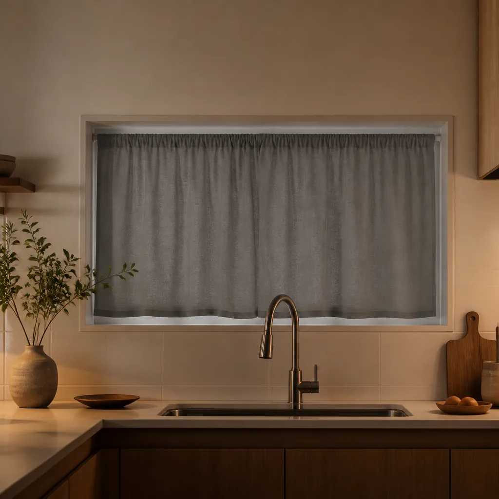 작은창커튼 창가 연출 모습