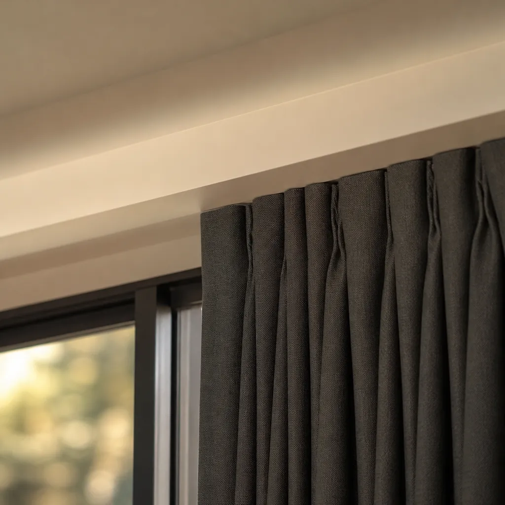 커튼 설치 현장 사진