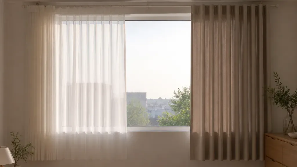 커튼봉 설치가 필요한 창가 예시