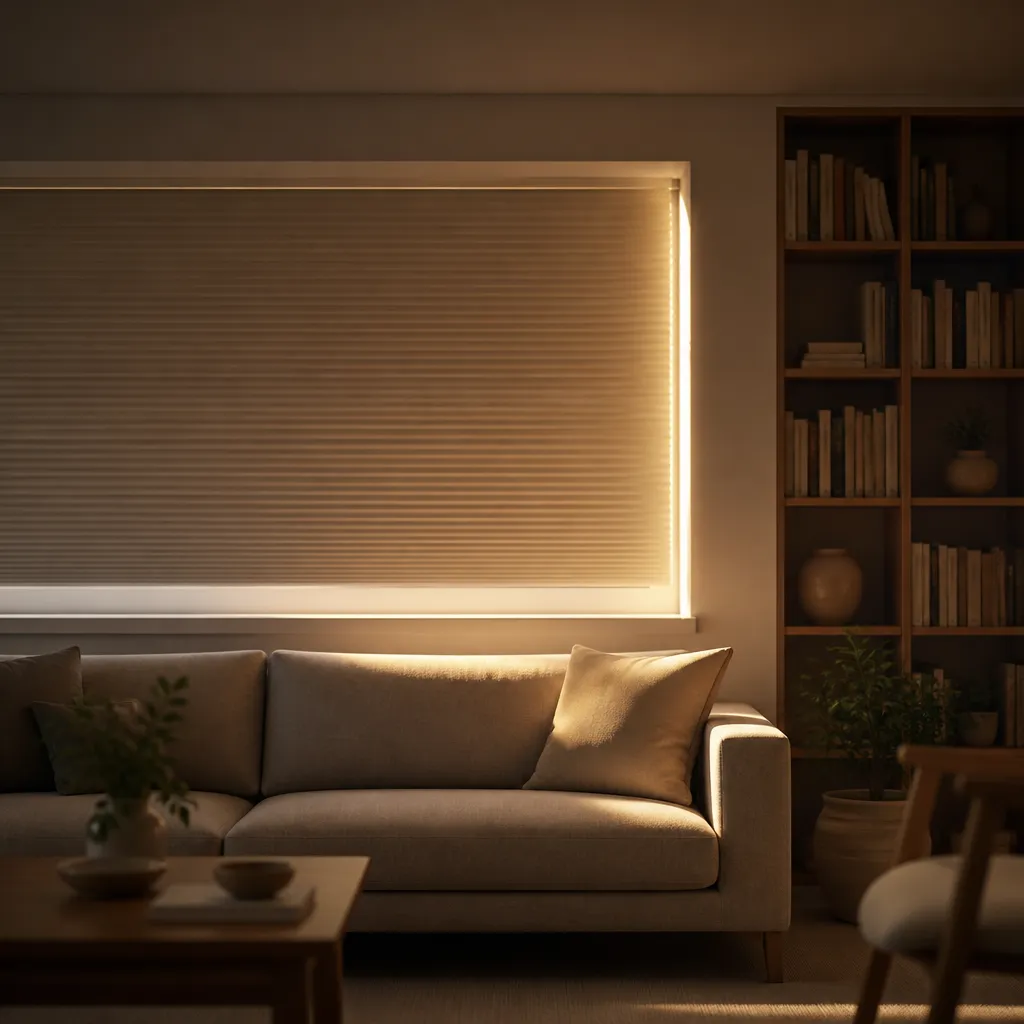안방블라인드 완성된 창가 모습