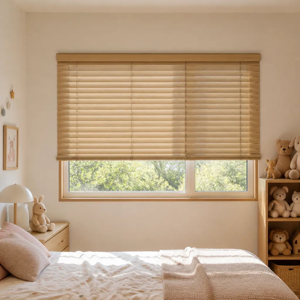 안방블라인드 완성된 창가 모습