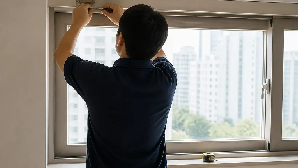 커튼 설치가 필요할 때의 창가 모습