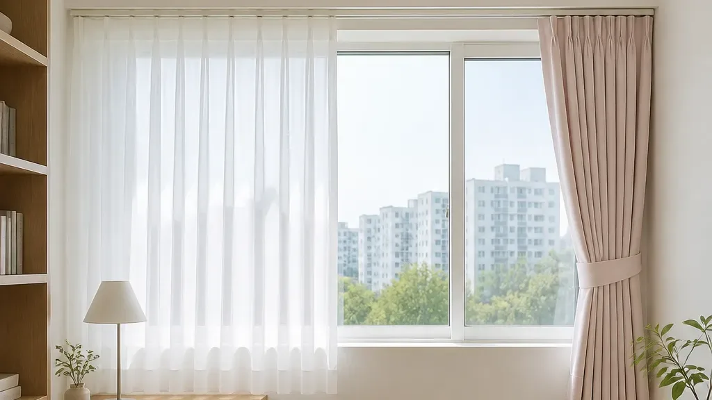 거실커튼이 필요할 때의 창가 모습