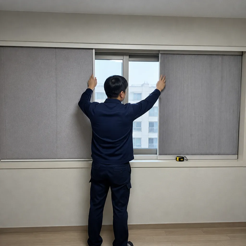 방한커튼 시공 현장