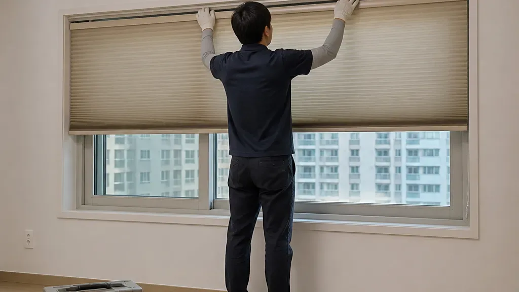 허니콤블라인드가 필요할 때의 창가 모습