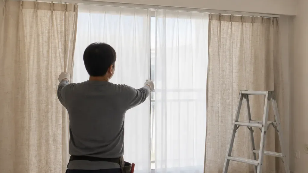 린넨커튼이 필요할 때의 창가 모습